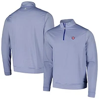 Men's Peter Millar Royal Chicago Cubs Perth Sugar Stripe Performance Quarter-Zip Top