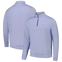 Men's Peter Millar Royal Philadelphia Phillies Perth Sugar Stripe Performance Quarter-Zip Top