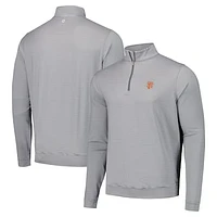 Men's Peter Millar Black San Francisco Giants Perth Sugar Stripe Performance Quarter-Zip Top