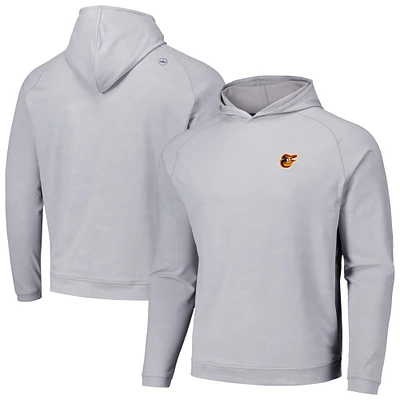 Men's Peter Millar Gray Baltimore Orioles Pine Logo Camo Performance Raglan Pullover Hoodie