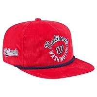 Men's New Era  Red Washington Nationals Full Circle Corduroy Golfer Adjustable Hat