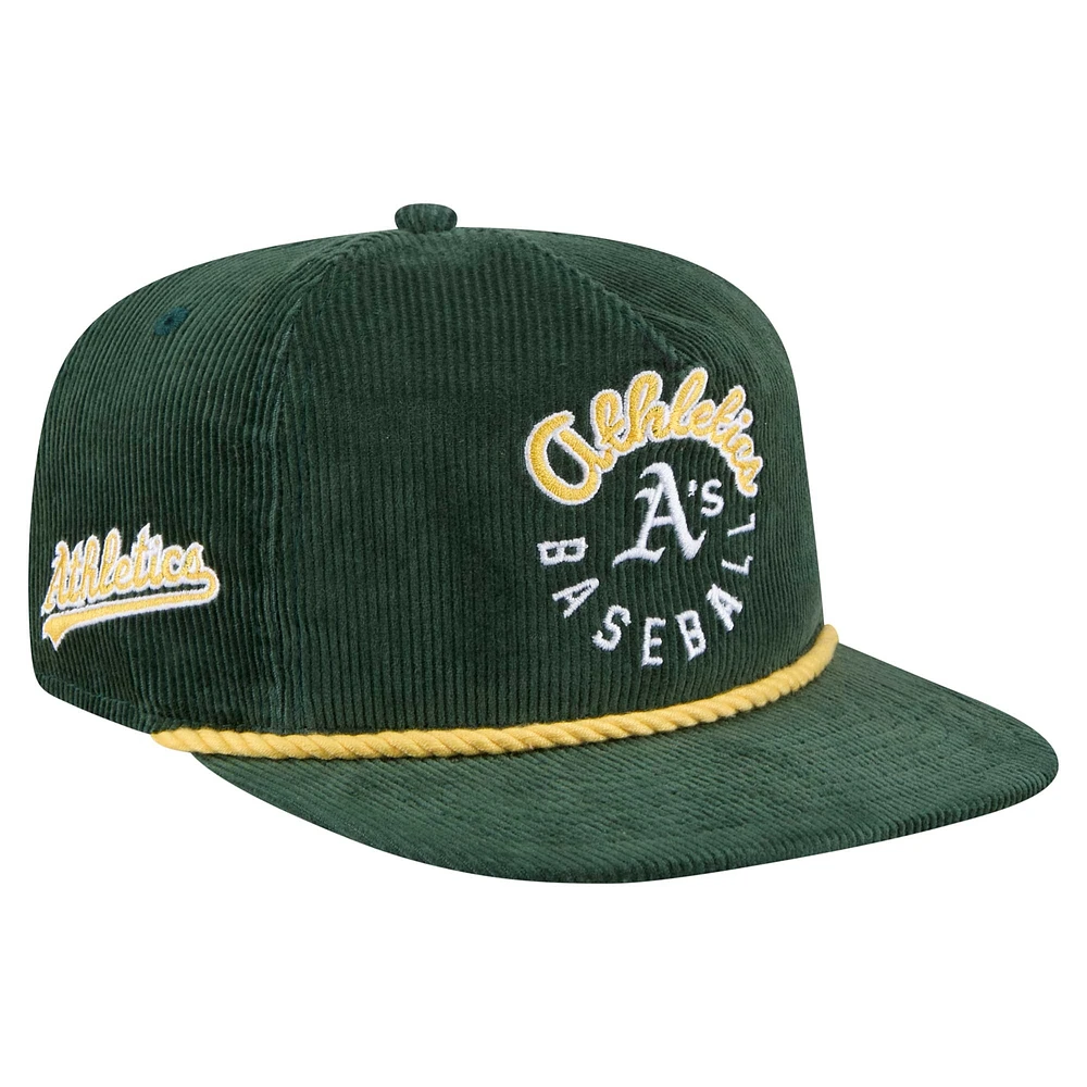 Men's New Era  Green Oakland Athletics Full Circle Corduroy Golfer Adjustable Hat