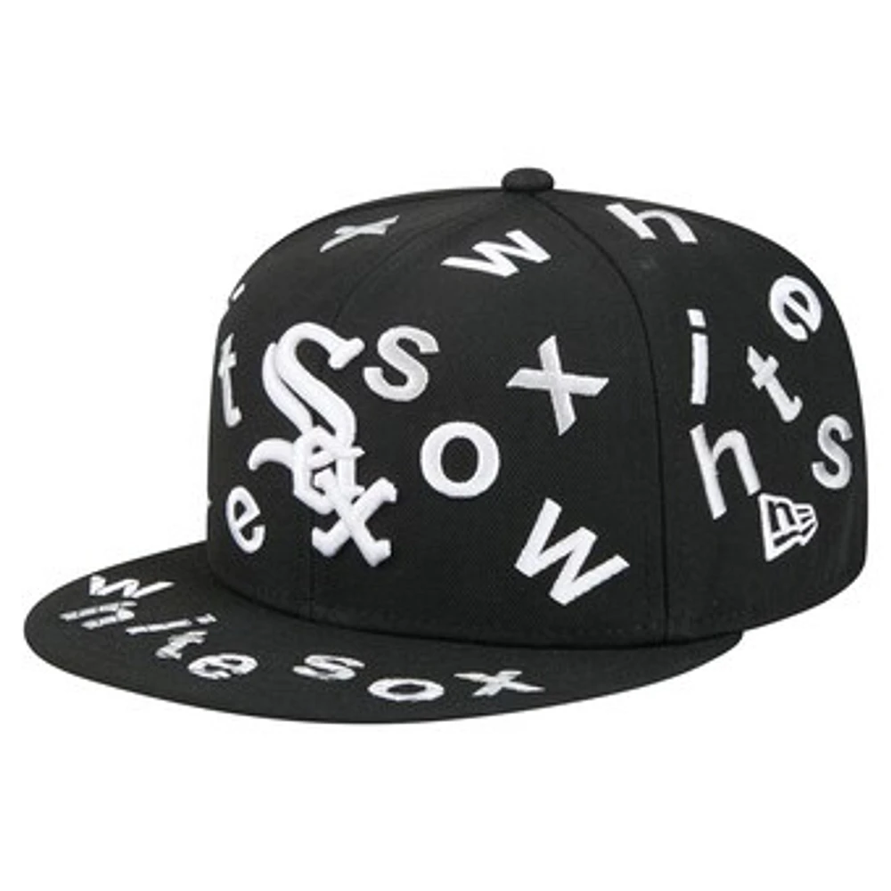 Men's New Era Black Chicago White Sox Team Confetti 59FIFTY Fitted Hat