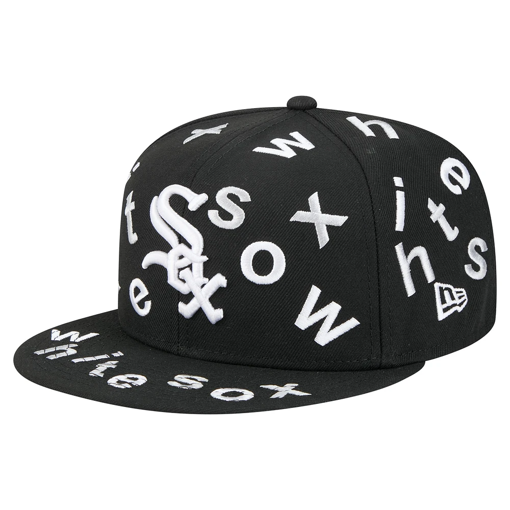 Men's New Era Black Chicago White Sox Team Confetti 59FIFTY Fitted Hat