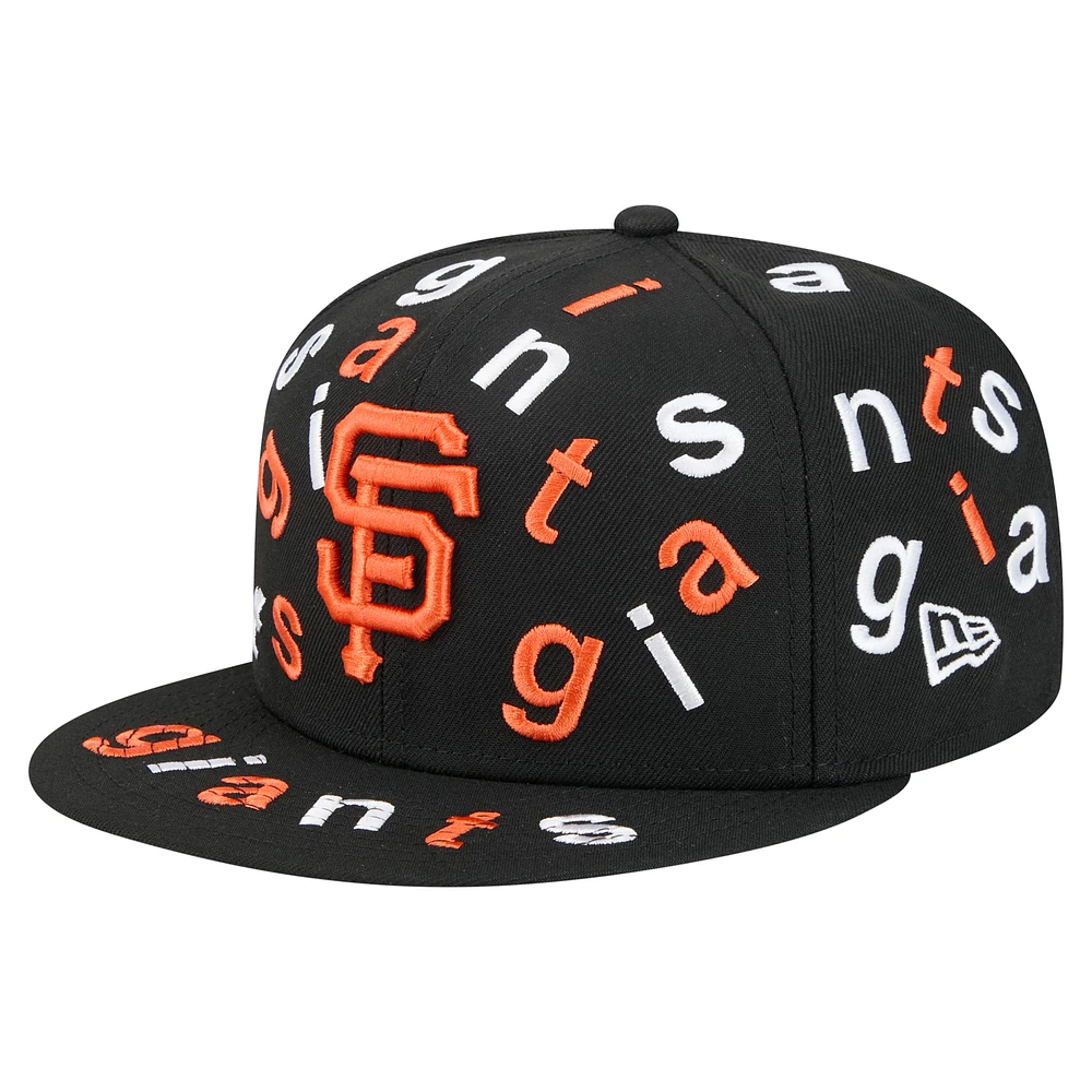 Men's New Era Black San Francisco Giants Team Confetti 59FIFTY Fitted Hat