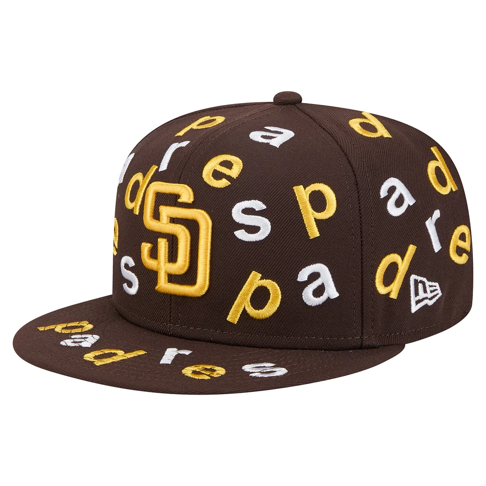 Men's New Era Brown San Diego Padres Team Confetti 59FIFTY Fitted Hat