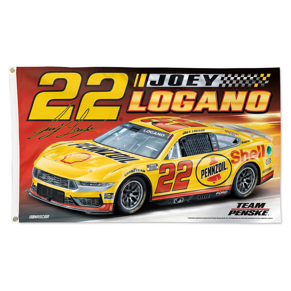 WinCraft Joey Logano Pennzoil/Shell 3' x 5' One-Sided Deluxe Flag