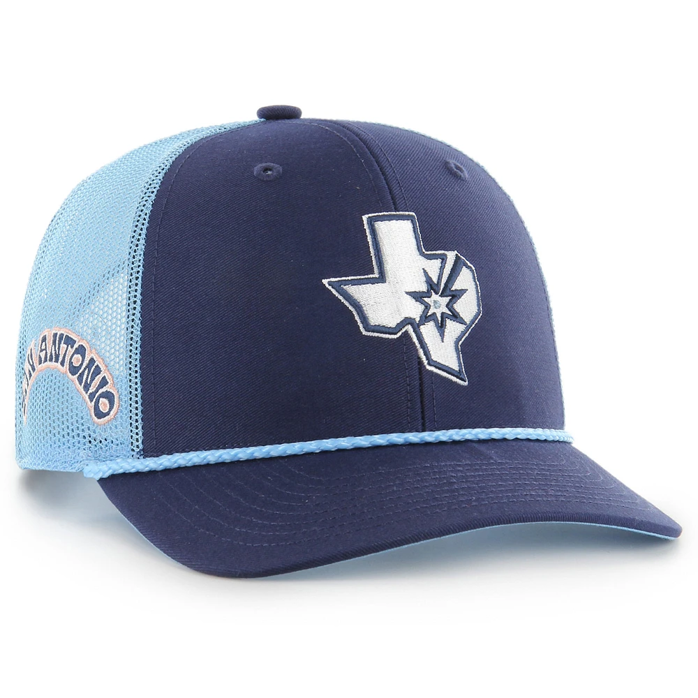 Men's '47 Navy/Light Blue San Antonio Spurs 2024/25 City Edition Trucker Adjustable Hat