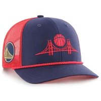 Men's '47 Navy/Red Golden State Warriors 2024/25 City Edition Trucker Adjustable Hat