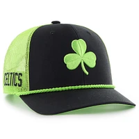 Men's '47 Black/Green Boston Celtics 2024/25 City Edition Trucker Adjustable Hat