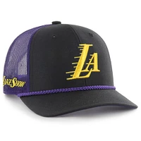 Men's '47 Black/Purple Los Angeles Lakers 2024/25 City Edition Trucker Adjustable Hat