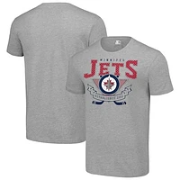Men's Starter Heather Gray Winnipeg Jets Team Logo Graphic T-Shirt
