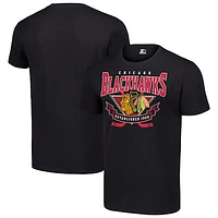 Men's Starter Black Chicago Blackhawks Team Logo Graphic T-Shirt