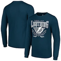 Men's Starter Navy Tampa Bay Lightning Team Logo Graphic Long Sleeve T-Shirt
