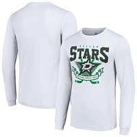 Men's Starter White Dallas Stars Team Logo Graphic Long Sleeve T-Shirt