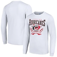 Men's Starter White Carolina Hurricanes Team Logo Graphic Long Sleeve T-Shirt