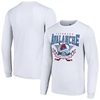 Men's Starter White Colorado Avalanche Team Logo Graphic Long Sleeve T-Shirt