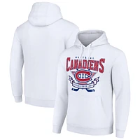 Men's Starter White Montreal Canadiens Team Logo Graphic Fleece Tri-Blend Pullover Hoodie