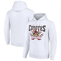 Men's Starter White Arizona Coyotes Team Logo Graphic Fleece Tri-Blend Pullover Hoodie