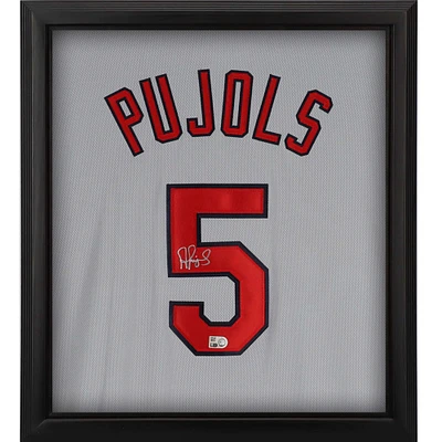 Albert Pujols St. Louis Cardinals Autographed Framed Gray Nike Authentic Jersey Shadowbox