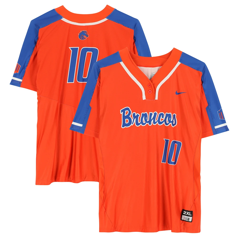 Boise State Broncos Team-Issued #10 Orange Jersey from the Softball Program - Size 2XL
