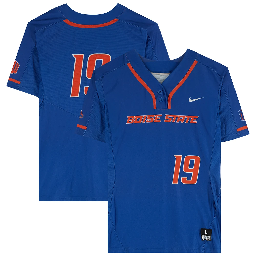 Boise State Broncos Team-Issued #19 Royal Jersey from the Softball Program - Size L