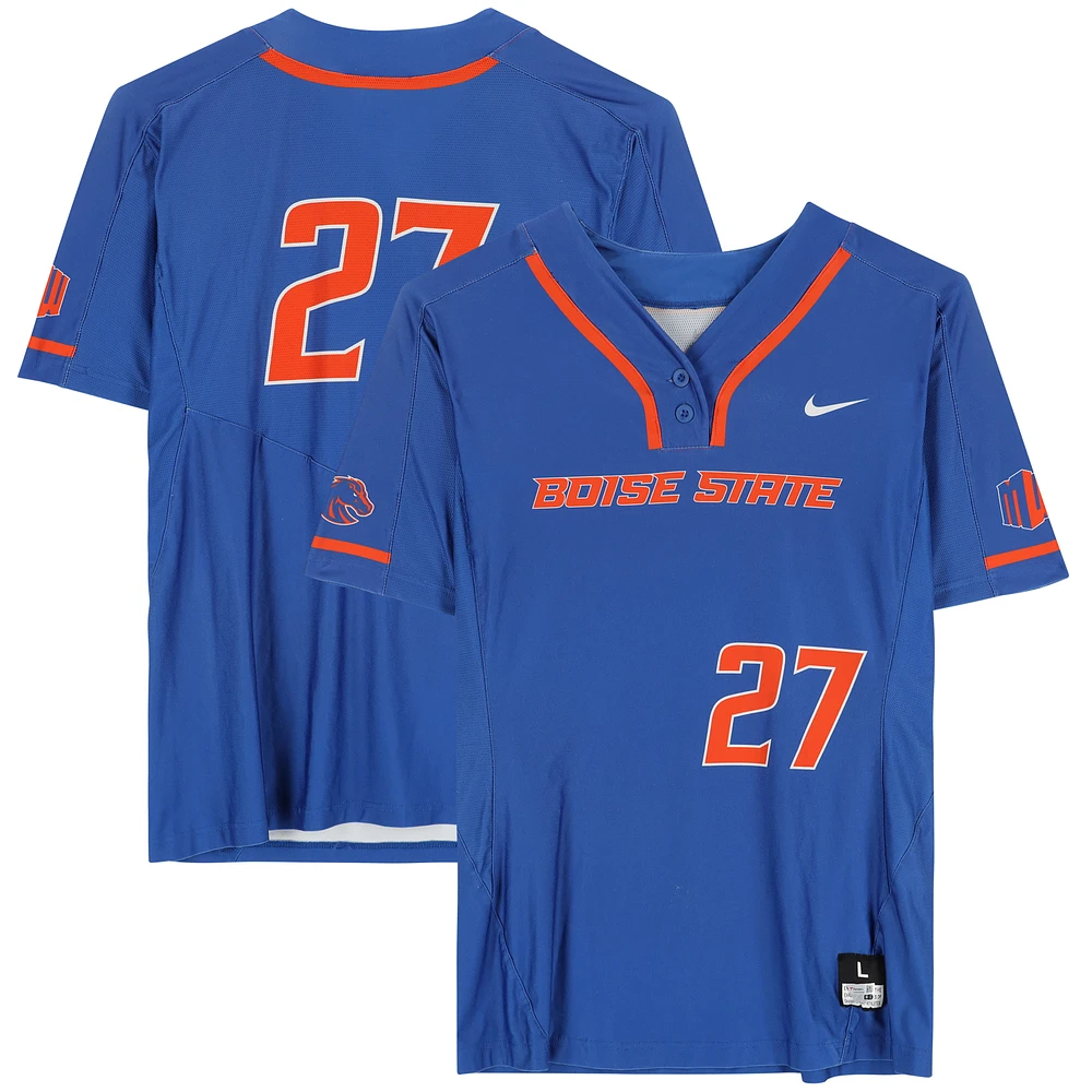 Boise State Broncos Team-Issued #27 Royal Jersey from the Softball Program - Size L