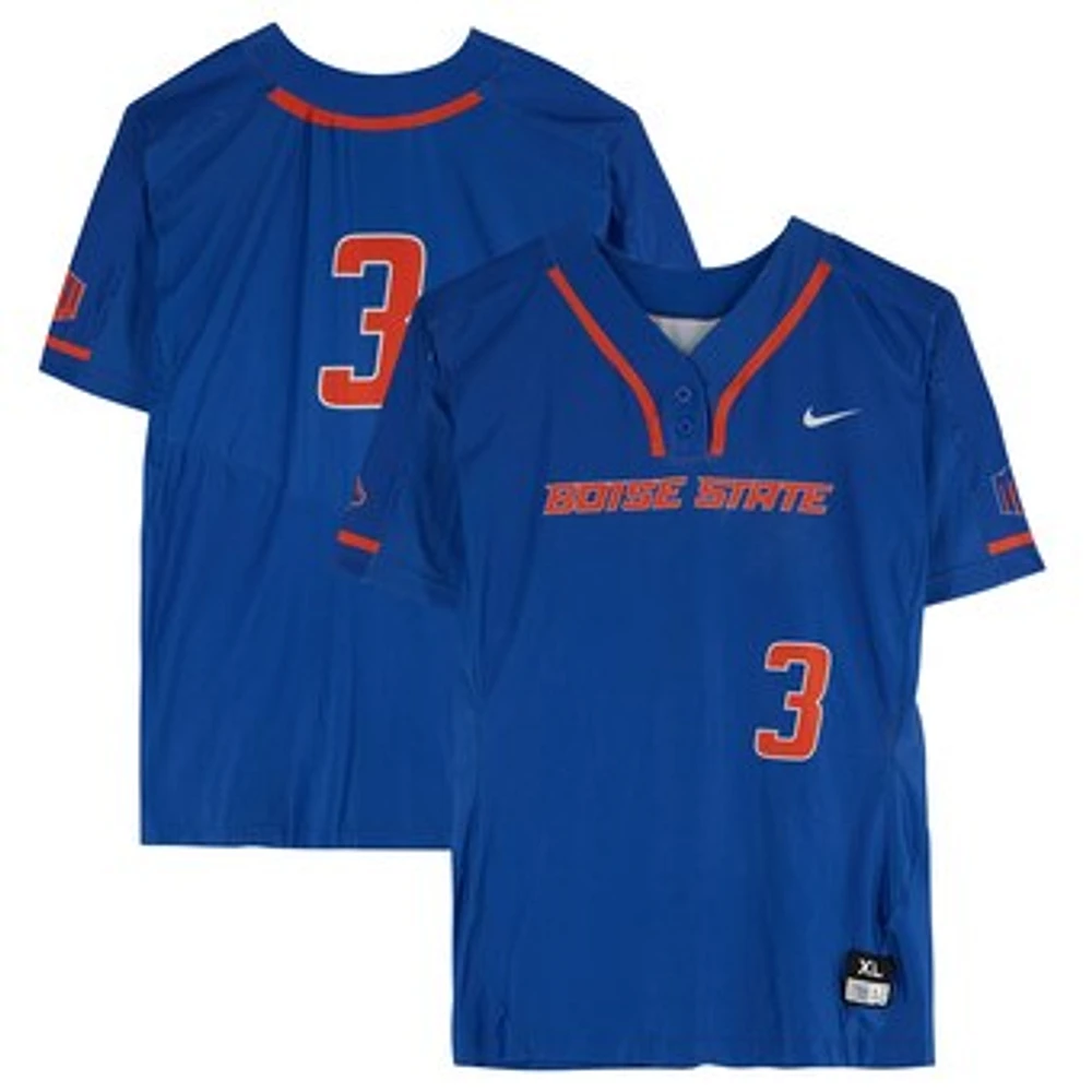 Boise State Broncos Team-Issued #3 Royal Jersey from the Softball Program - Size XL