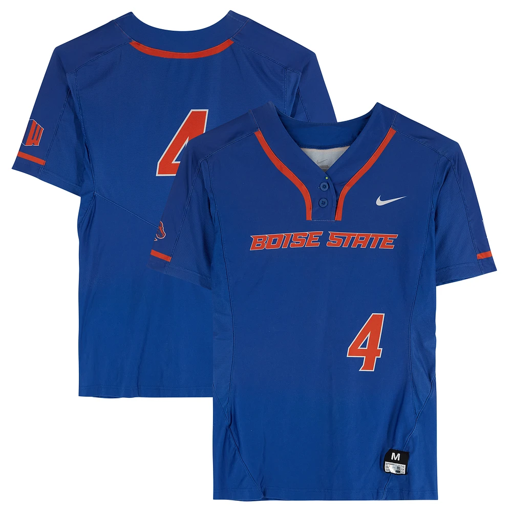 Boise State Broncos Team-Issued #4 Royal Jersey from the Softball Program - Size M