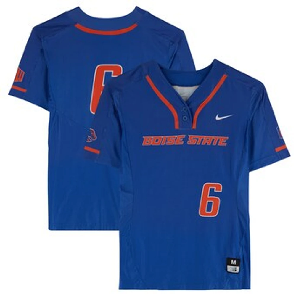 Boise State Broncos Team-Issued #6 Royal Jersey from the Softball Program - Size M