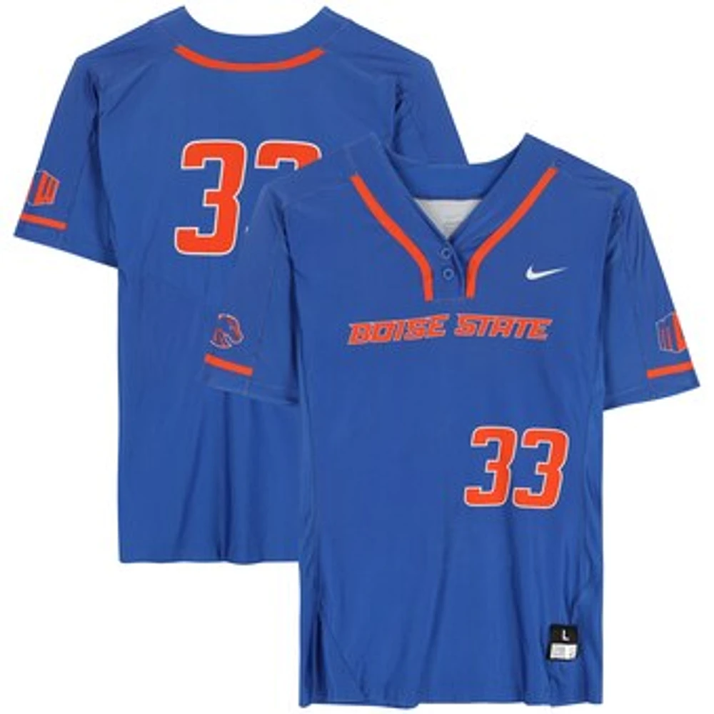 Boise State Broncos Team-Issued #33 Royal Jersey from the Softball Program - Size L