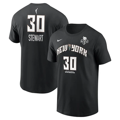 Unisex Nike Breanna Stewart Black New York Liberty Explorer Edition Name & Number T-Shirt