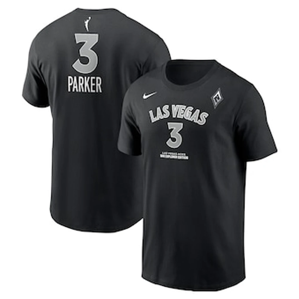 Unisex Nike Candace Parker Black Las Vegas Aces Explorer Edition Name & Number T-Shirt