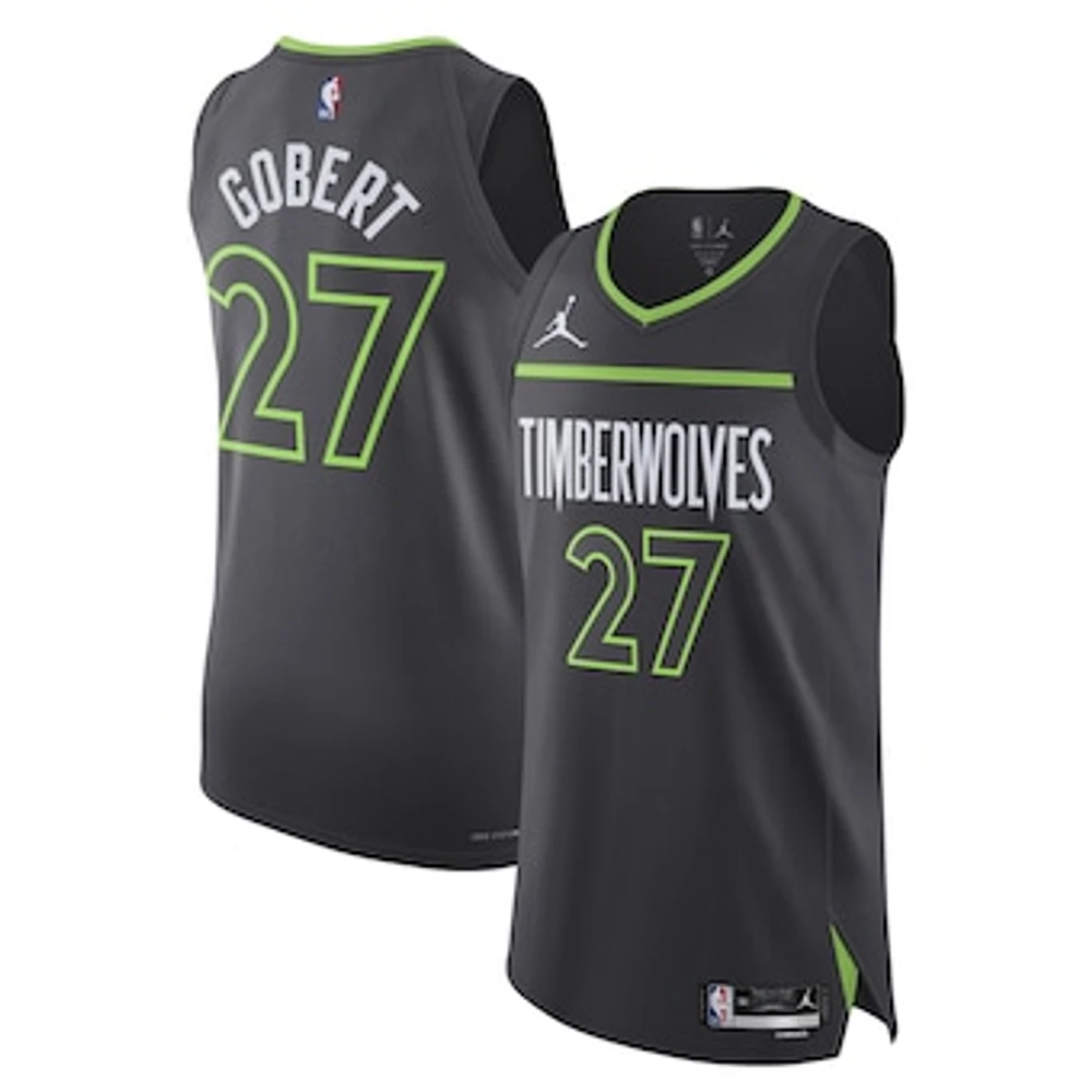 Men's Jordan Brand Rudy Gobert Anthracite Minnesota Timberwolves Authentic Player Jersey - Statement Edition