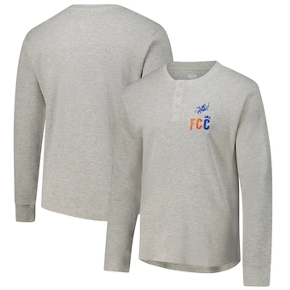 Men's Concepts Sport Gray FC Cincinnati Region Thermal Knit Henley Long Sleeve T-Shirt