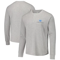 Men's Concepts Sport Gray Charlotte FC Region Thermal Knit Henley Long Sleeve T-Shirt