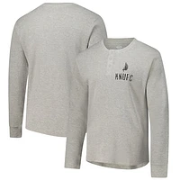 Men's Concepts Sport Gray Minnesota United FC Region Thermal Knit Henley Long Sleeve Top