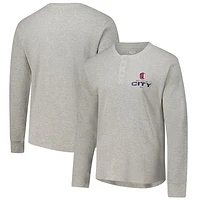Men's Concepts Sport Gray St. Louis City SC Region Thermal Knit Henley Long Sleeve Top