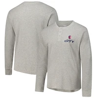 Men's Concepts Sport Gray St. Louis City SC Region Thermal Knit Henley Long Sleeve Top