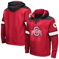 Men's Colosseum Scarlet Ohio State Buckeyes Lace-Up 2.0 Pullover Hoodie