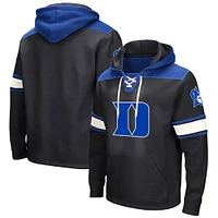 Men's Colosseum Black Duke Blue Devils Lace-Up 2.0 Pullover Hoodie