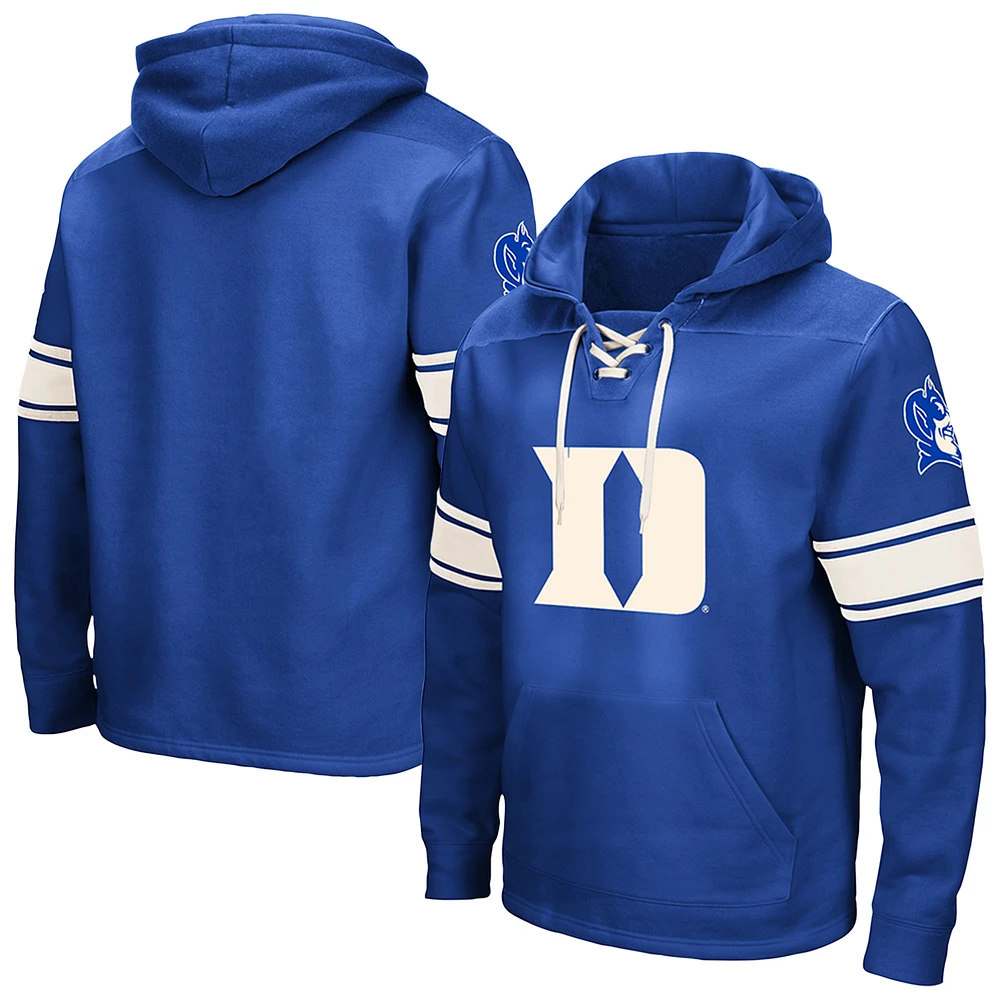 Men's Colosseum Royal Duke Blue Devils Lace-Up 2.0 Pullover Hoodie