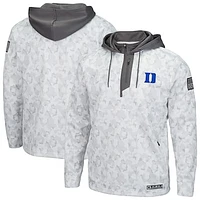 Men's Colosseum  Arctic Camo Duke Blue Devils OHT Military Appreciation Quarter-Zip Hoodie