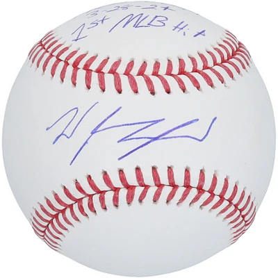 Wyatt Langford Texas Rangers Autographed Baseball with "MLB Debut 3-28-24" & "1st MLB Hit" Inscriptions - Limited Edition of 24