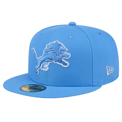 Men's New Era Blue Detroit Lions Omaha 59FIFTY Fitted Hat