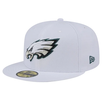 Men's New Era  White Philadelphia Eagles Omaha 59FIFTY Fitted Hat