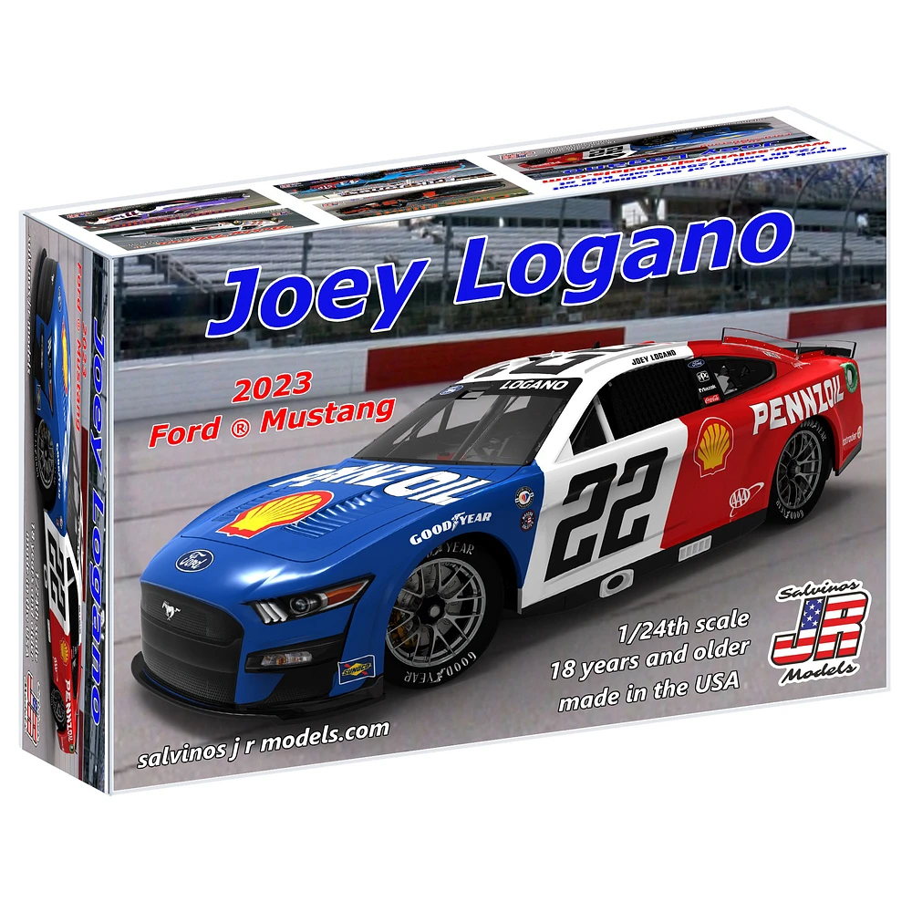 Salvinos JR Models Joey Logano 2023 Pennzoil Throwback 1:24 Model Ford Mustang Kit