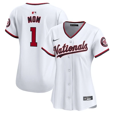 Women's Nike White Washington Nationals #1 Mom Home Limited Jersey