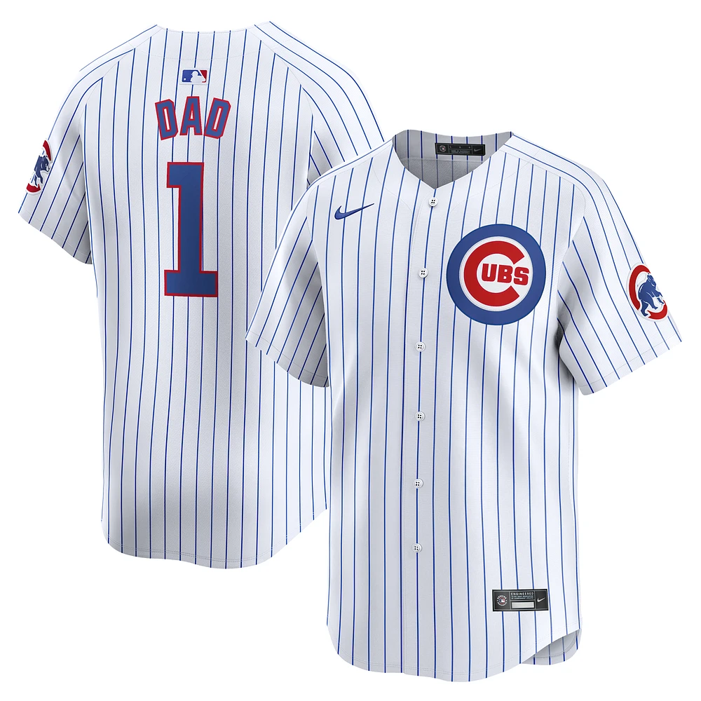 Men's Nike White Chicago Cubs #1 Dad Home Limited Jersey