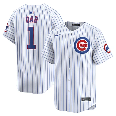 Men's Nike White Chicago Cubs #1 Dad Home Limited Jersey